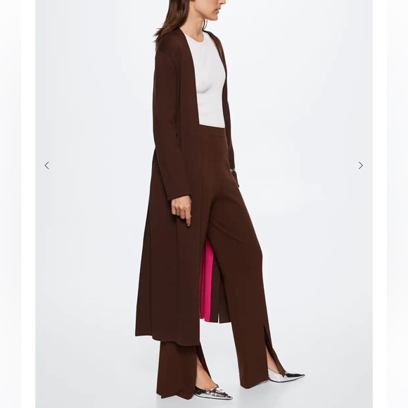 Mango Bicolor Long Cardigan Coat - Picture 1 of 15